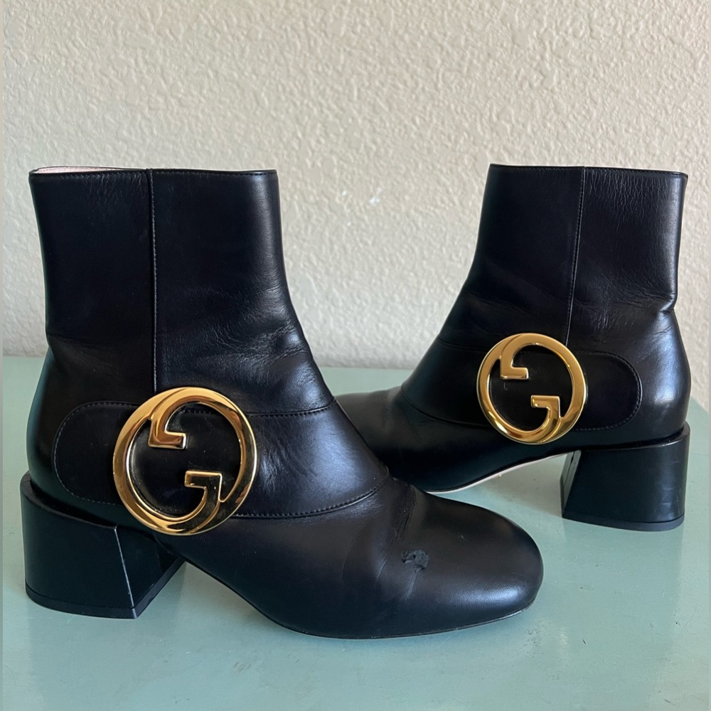 Gucci Blondie 55 MM Logo Ankle Booties Boots Shoes $1350 2024 Style!! - Picture 3 of 16